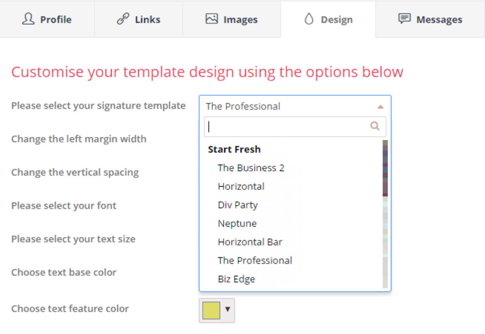 screenshot of Email Signature Rescue